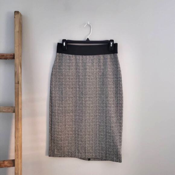 New York & Company Pull On Midi Stretch Pencil Gray Skirt M - Picture 1 of 8